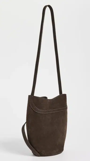 Liffner Belted Bucket Bag Dark Brown Ostrich Emboss One Size | Thumbnail 4 Liffner Belted Bucket Bag Dark Brown Ostrich Emboss One Size | Thumbnail 4