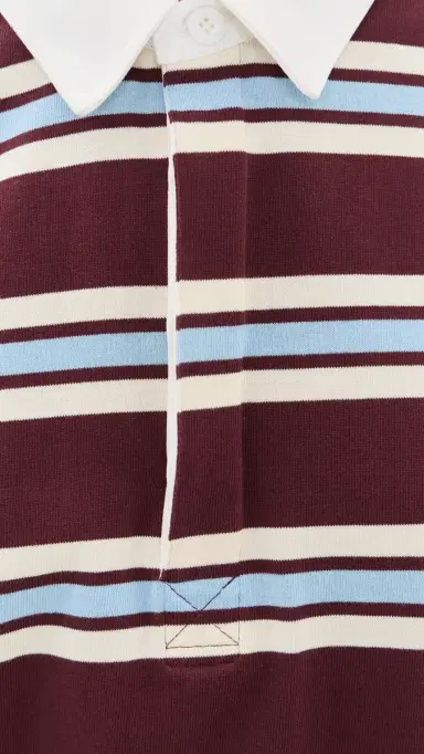 Joe's Jeans The Dylan Oversized Rugby Shirt Oxblood/ky Rugby tripe | Thumbnail 6 Joe's Jeans The Dylan Oversized Rugby Shirt Oxblood/ky Rugby tripe | Thumbnail 6