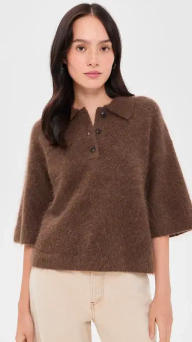 Pistola Nadya Alpaca Blend Boxy Polo Sweater Roche | Thumbnail 2 Pistola Nadya Alpaca Blend Boxy Polo Sweater Roche | Thumbnail 2
