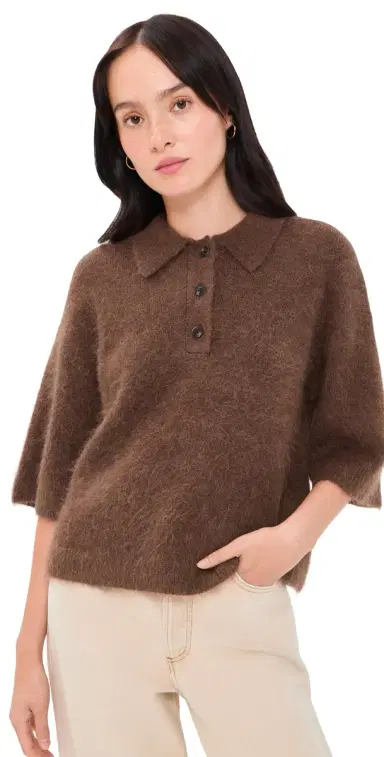Pistola Nadya Alpaca Blend Boxy Polo Sweater Roche | Thumbnail 1 Pistola Nadya Alpaca Blend Boxy Polo Sweater Roche | Thumbnail 1