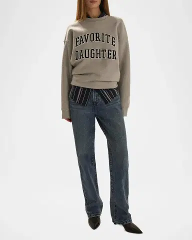 Favorite Daughter The Embroidery Collegiate Sweatshirt | Thumbnail 2 Favorite Daughter The Embroidery Collegiate Sweatshirt | Thumbnail 2
