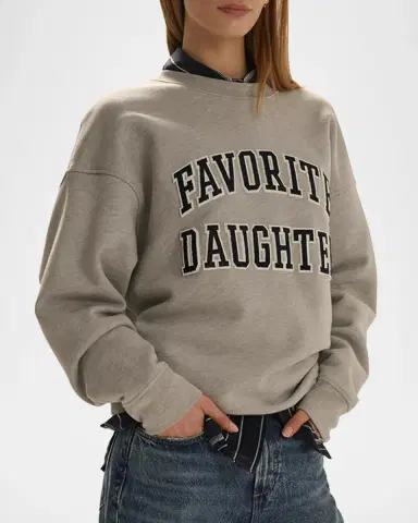Favorite Daughter The Embroidery Collegiate Sweatshirt | Thumbnail 4 Favorite Daughter The Embroidery Collegiate Sweatshirt | Thumbnail 4