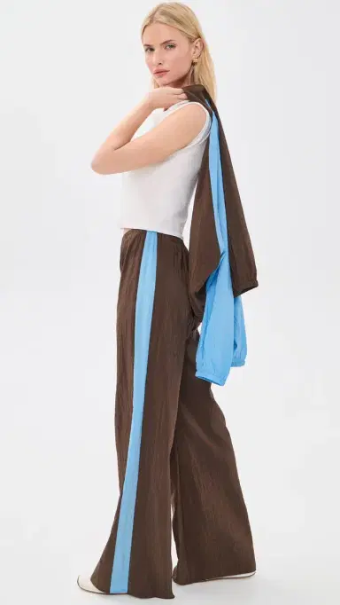 La Ligne ide tripe Colby Pants Chocolate/Cerulean | Thumbnail 4 La Ligne ide tripe Colby Pants Chocolate/Cerulean | Thumbnail 4