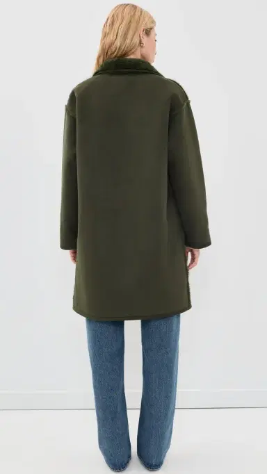 Velvet Faux Suede Yves Coat Hunter Green | Thumbnail 3 Velvet Faux Suede Yves Coat Hunter Green | Thumbnail 3