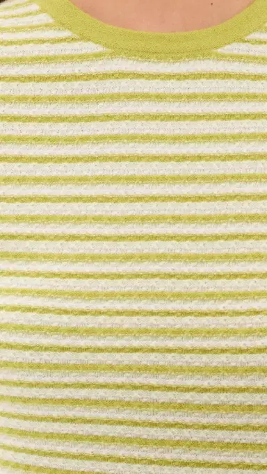 White + Warren Cashmere triped Tee Citronelle tripe | Thumbnail 6 White + Warren Cashmere triped Tee Citronelle tripe | Thumbnail 6