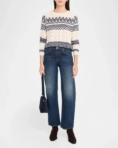 Autumn Cashmere Cable-Knit Fair Isle Cotton Sweater | Thumbnail 2 Autumn Cashmere Cable-Knit Fair Isle Cotton Sweater | Thumbnail 2