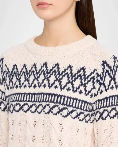 Autumn Cashmere Cable-Knit Fair Isle Cotton Sweater | Thumbnail 5 Autumn Cashmere Cable-Knit Fair Isle Cotton Sweater | Thumbnail 5