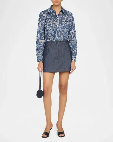 Ramy Brook June Butterfly Burnout & Denim Mini Dress | Thumbnail 2 Ramy Brook June Butterfly Burnout & Denim Mini Dress | Thumbnail 2