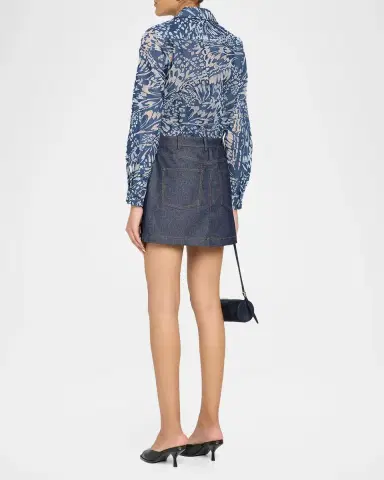 Ramy Brook June Butterfly Burnout & Denim Mini Dress | Thumbnail 3 Ramy Brook June Butterfly Burnout & Denim Mini Dress | Thumbnail 3