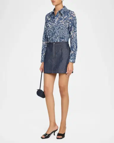 Ramy Brook June Butterfly Burnout & Denim Mini Dress | Thumbnail 4 Ramy Brook June Butterfly Burnout & Denim Mini Dress | Thumbnail 4