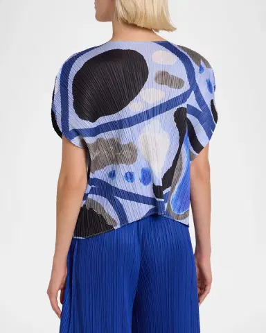 Issey Miyake Roll Printed Plisse Short-Sleeve Top | Thumbnail 3 Issey Miyake Roll Printed Plisse Short-Sleeve Top | Thumbnail 3