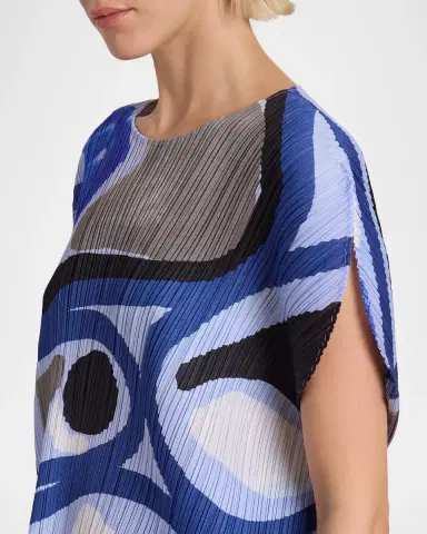 Issey Miyake Roll Printed Plisse Short-Sleeve Top | Thumbnail 5 Issey Miyake Roll Printed Plisse Short-Sleeve Top | Thumbnail 5