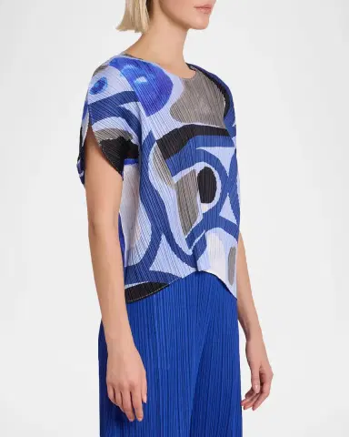 Issey Miyake Roll Printed Plisse Short-Sleeve Top | Thumbnail 6 Issey Miyake Roll Printed Plisse Short-Sleeve Top | Thumbnail 6