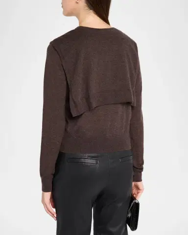 Autumn Cashmere Cashmere Draped Crewneck Sweater | Thumbnail 3 Autumn Cashmere Cashmere Draped Crewneck Sweater | Thumbnail 3