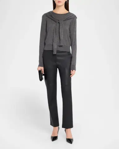 Autumn Cashmere Cashmere Draped Crewneck Sweater | Thumbnail 2 Autumn Cashmere Cashmere Draped Crewneck Sweater | Thumbnail 2