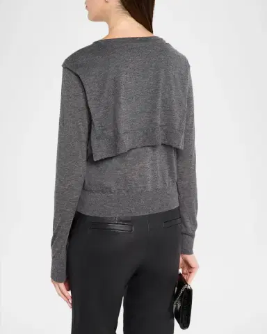 Autumn Cashmere Cashmere Draped Crewneck Sweater | Thumbnail 3 Autumn Cashmere Cashmere Draped Crewneck Sweater | Thumbnail 3