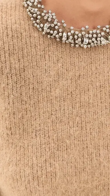 Self Portrait Beaded Knit Sweater Brown | Thumbnail 6 Self Portrait Beaded Knit Sweater Brown | Thumbnail 6