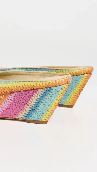 Larroudé Rainbow Raffia Mules Rainbow Raffia | Thumbnail 4 Larroudé Rainbow Raffia Mules Rainbow Raffia | Thumbnail 4