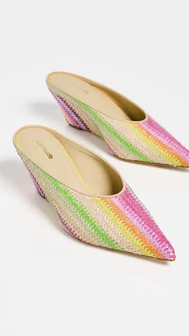Larroudé Rainbow Raffia Mules Rainbow Raffia | Thumbnail 5 Larroudé Rainbow Raffia Mules Rainbow Raffia | Thumbnail 5
