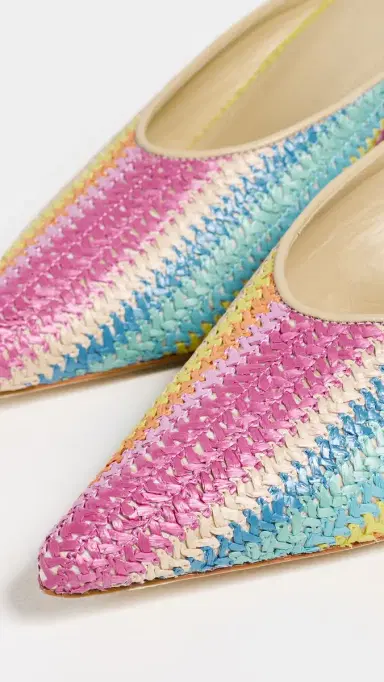 Larroudé Rainbow Raffia Mules Rainbow Raffia | Thumbnail 6 Larroudé Rainbow Raffia Mules Rainbow Raffia | Thumbnail 6