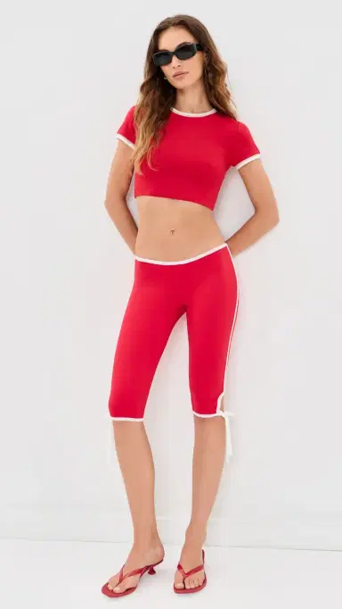 LIONESS unset Capri Leggings Crimson | Thumbnail 5 LIONESS unset Capri Leggings Crimson | Thumbnail 5
