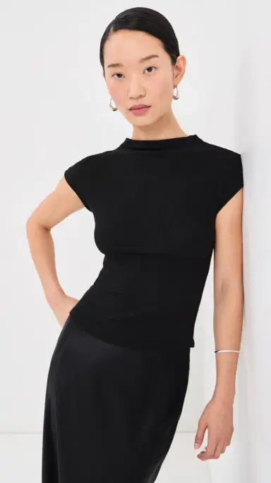 Sablyn Karlie lit Neck Tee Black | Thumbnail 2 Sablyn Karlie lit Neck Tee Black | Thumbnail 2