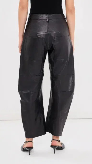Nili Lotan Shon Leather Barrel Pants Midnight | Thumbnail 4 Nili Lotan Shon Leather Barrel Pants Midnight | Thumbnail 4