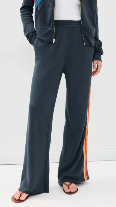 Aviator Nation 5 tripe Wide Leg weatpants Charcoal | Thumbnail 2 Aviator Nation 5 tripe Wide Leg weatpants Charcoal | Thumbnail 2