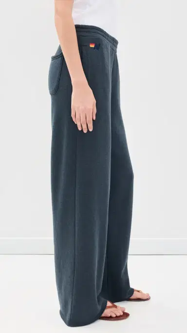 Aviator Nation 5 tripe Wide Leg weatpants Charcoal | Thumbnail 4 Aviator Nation 5 tripe Wide Leg weatpants Charcoal | Thumbnail 4