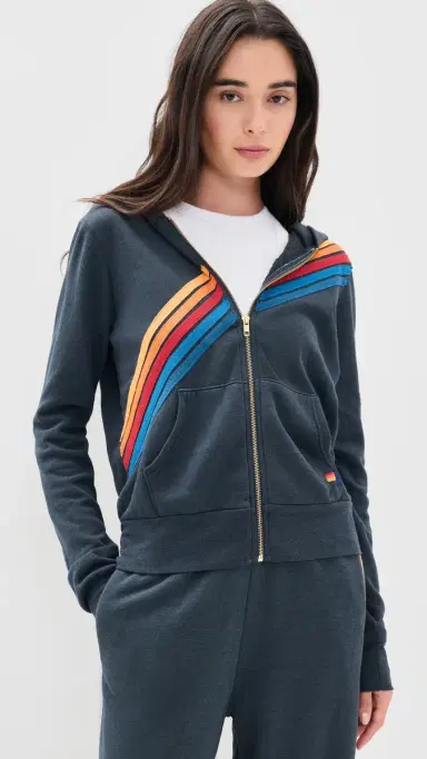 Aviator Nation Disco Zip Hoodie Charcoal | Thumbnail 2 Aviator Nation Disco Zip Hoodie Charcoal | Thumbnail 2