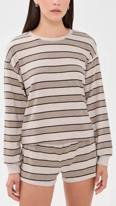 HONEYDEW Weekend Snooze Set Coffee Stripe | Thumbnail 2 HONEYDEW Weekend Snooze Set Coffee Stripe | Thumbnail 2