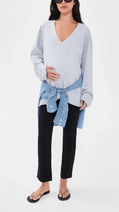 Favorite Daughter The Maternity Favorite Cigarette Pants Black | Thumbnail 5 Favorite Daughter The Maternity Favorite Cigarette Pants Black | Thumbnail 5