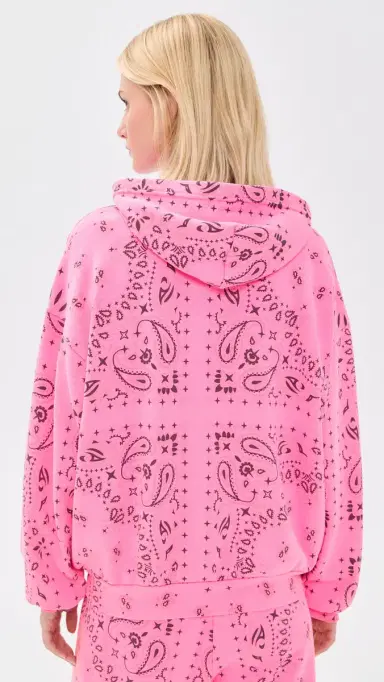 Aviator Nation Relaxed Bandana Pullover Hoodie Neon Pink | Thumbnail 3 Aviator Nation Relaxed Bandana Pullover Hoodie Neon Pink | Thumbnail 3