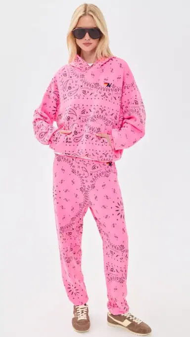 Aviator Nation Relaxed Bandana Pullover Hoodie Neon Pink | Thumbnail 5 Aviator Nation Relaxed Bandana Pullover Hoodie Neon Pink | Thumbnail 5