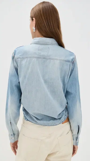 R13 Wrap Around Denim Work Shirt River Blue | Thumbnail 3 R13 Wrap Around Denim Work Shirt River Blue | Thumbnail 3