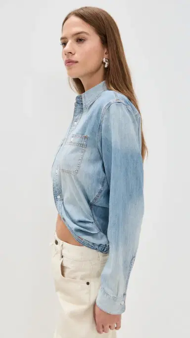 R13 Wrap Around Denim Work Shirt River Blue | Thumbnail 4 R13 Wrap Around Denim Work Shirt River Blue | Thumbnail 4