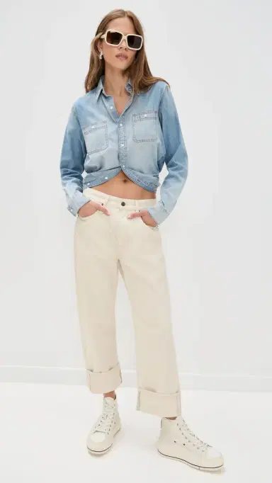 R13 Wrap Around Denim Work Shirt River Blue | Thumbnail 5 R13 Wrap Around Denim Work Shirt River Blue | Thumbnail 5