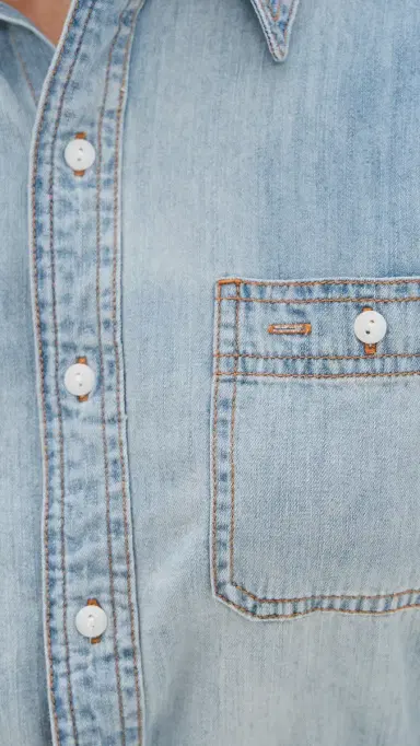 R13 Wrap Around Denim Work Shirt River Blue | Thumbnail 6 R13 Wrap Around Denim Work Shirt River Blue | Thumbnail 6