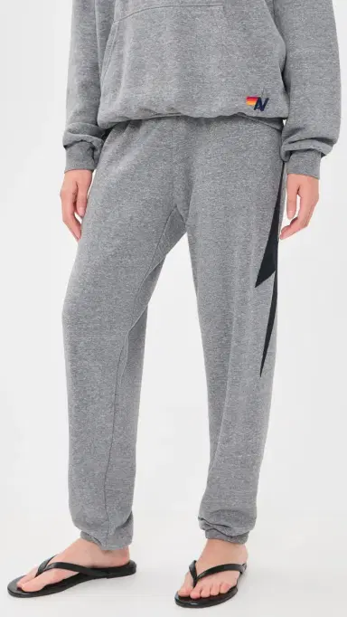 Aviator Nation Bolt titch Sweatpants Heather Grey/Black | Thumbnail 2 Aviator Nation Bolt titch Sweatpants Heather Grey/Black | Thumbnail 2
