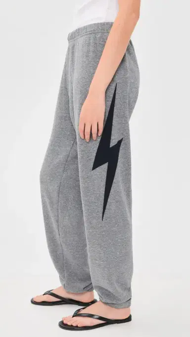 Aviator Nation Bolt titch Sweatpants Heather Grey/Black | Thumbnail 4 Aviator Nation Bolt titch Sweatpants Heather Grey/Black | Thumbnail 4