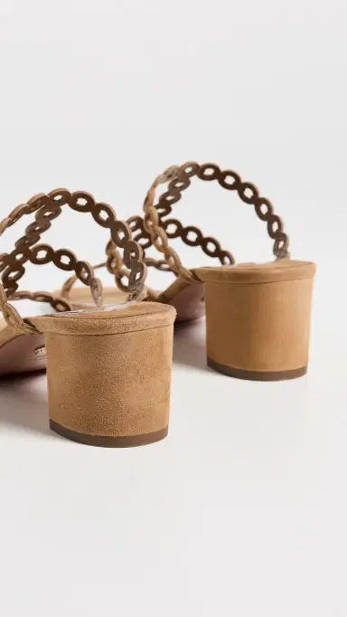 Aquazzura Infinity Chain Suede Mules 50mm Camel | Thumbnail 4 Aquazzura Infinity Chain Suede Mules 50mm Camel | Thumbnail 4