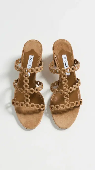 Aquazzura Infinity Chain Suede Mules 50mm Camel | Thumbnail 5 Aquazzura Infinity Chain Suede Mules 50mm Camel | Thumbnail 5