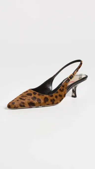 Burberry Fur Dame Slingback Kitten Heels 55 Leopard/Black | Thumbnail 2 Burberry Fur Dame Slingback Kitten Heels 55 Leopard/Black | Thumbnail 2
