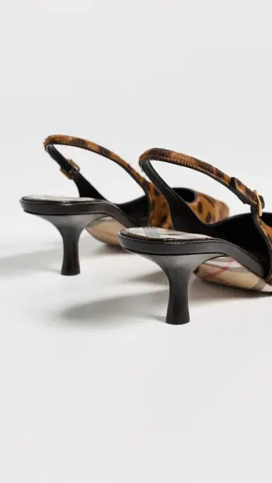 Burberry Fur Dame Slingback Kitten Heels 55 Leopard/Black | Thumbnail 4 Burberry Fur Dame Slingback Kitten Heels 55 Leopard/Black | Thumbnail 4