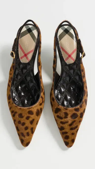 Burberry Fur Dame Slingback Kitten Heels 55 Leopard/Black | Thumbnail 5 Burberry Fur Dame Slingback Kitten Heels 55 Leopard/Black | Thumbnail 5