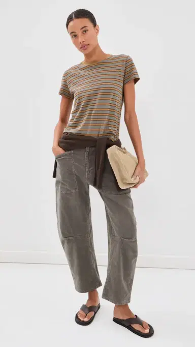 Nili Lotan Shon Barrel Pants Sage Grey | Thumbnail 2 Nili Lotan Shon Barrel Pants Sage Grey | Thumbnail 2