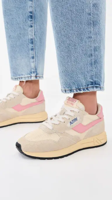 Autry Reelwind Low Suede Sneakers Ecru/Geranium Pink 39 | Thumbnail 3 Autry Reelwind Low Suede Sneakers Ecru/Geranium Pink 39 | Thumbnail 3