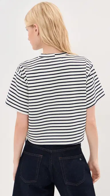 LE BOP Hazel Cropped Tee Navy/White | Thumbnail 3 LE BOP Hazel Cropped Tee Navy/White | Thumbnail 3