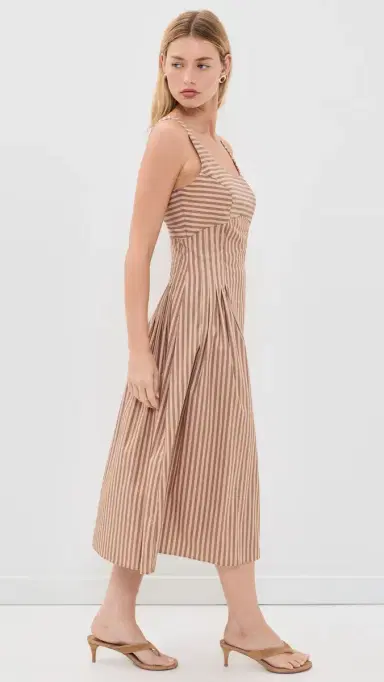 Solid & Striped The Josie Dress Walnut Wood/Camel tripe | Thumbnail 4 Solid & Striped The Josie Dress Walnut Wood/Camel tripe | Thumbnail 4