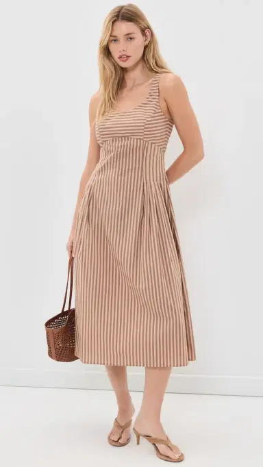 Solid & Striped The Josie Dress Walnut Wood/Camel tripe | Thumbnail 5 Solid & Striped The Josie Dress Walnut Wood/Camel tripe | Thumbnail 5